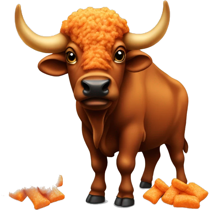 Buffalo eating Cheetos emoji