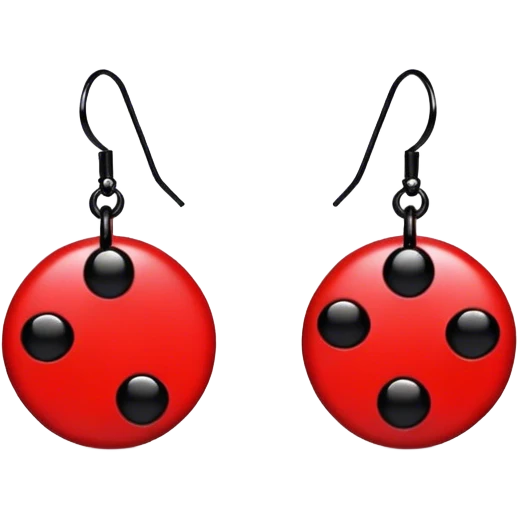 red earrings with five black spots emoji