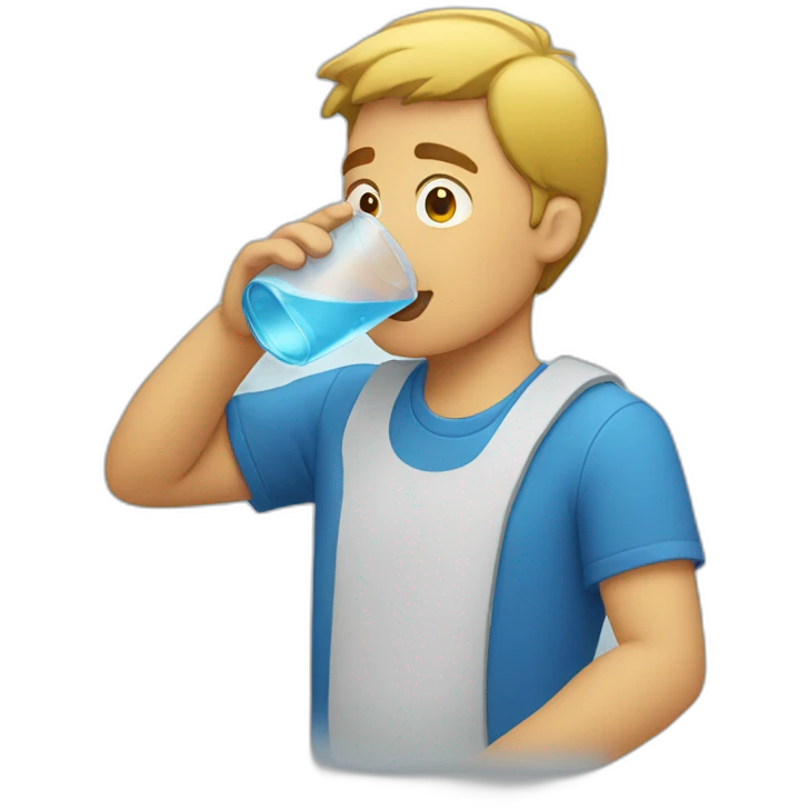 Guy drinking water emoji