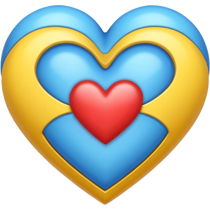 Fusiona un corazón amarilla con uno azul emoji