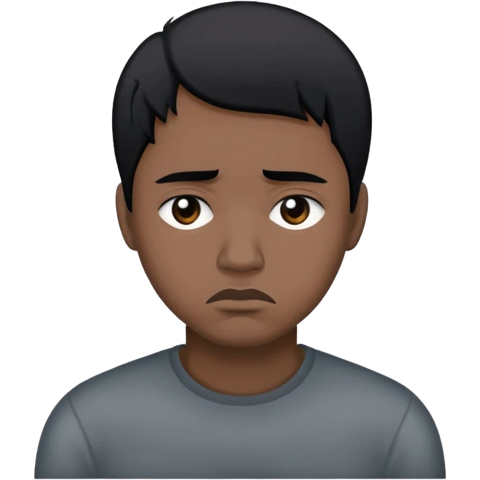 I’m sad because I miss my bro and I’m black with black hair emoji