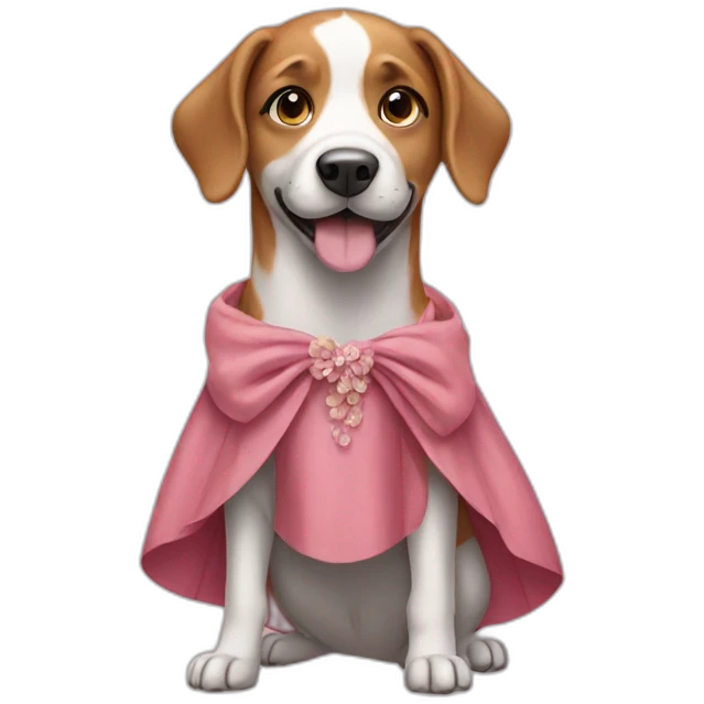 Dog wearing a dress emoji
