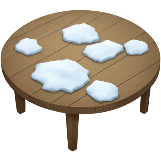 Snow on table  emoji