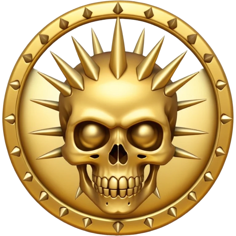 gold skull with spikes in circle arround emoji