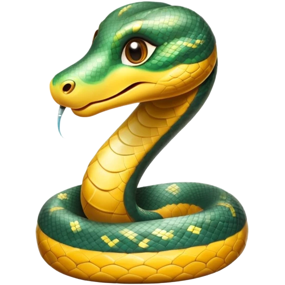 cinematic-cute-anaconda-portrait-emoji,-head-tilted-playfully-and-inquisitively,-with-a-sleek,-shimmering-body-adorned-with-detailed-scale-sriped patterns-and-round,-sparkling-eyes-full-of-wonder,-simplified-yet-irresistibly-adorable-features emoji