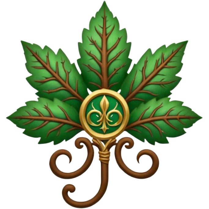 Wiz 101 casting sigil brown and green leaf life school inspired  emoji