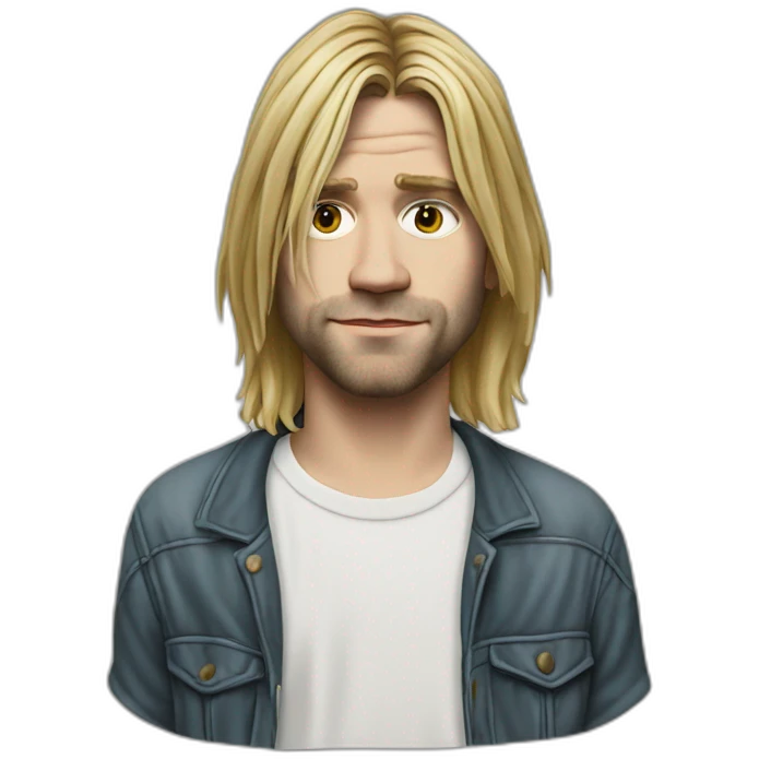 hyper realistic kurt cobain emoji