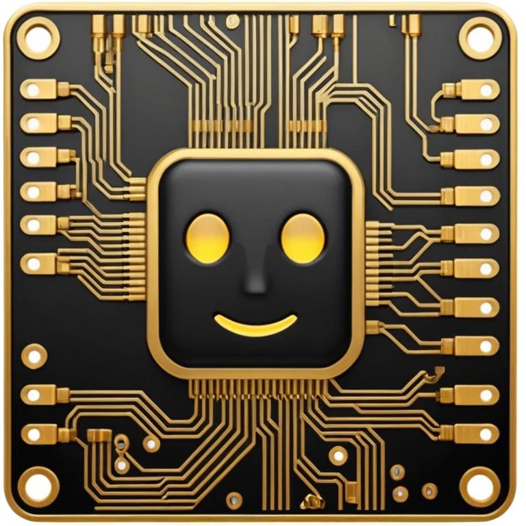 I want a black and gold pcb emoji, representing a circuit board emoji