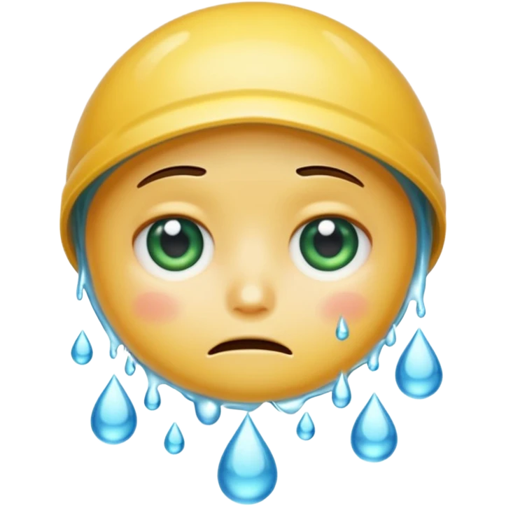 worried WhatsApp emoji face with a drop of water falling down its face emoji