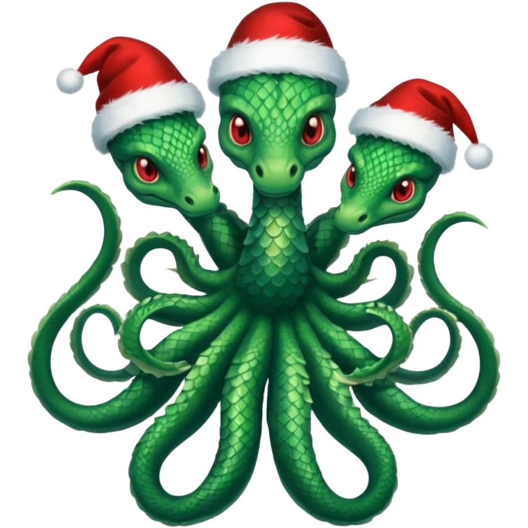 hydra, christmas hat,Seven heads emoji