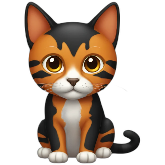 black and orange cat emoji