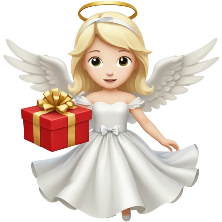 engel, der mit Geschenk angeflogen kommt emoji