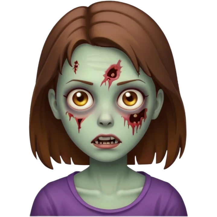 zombie girl with brown hair emoji