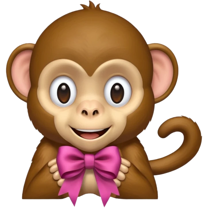 리본을 달고있는 원숭이 emoji