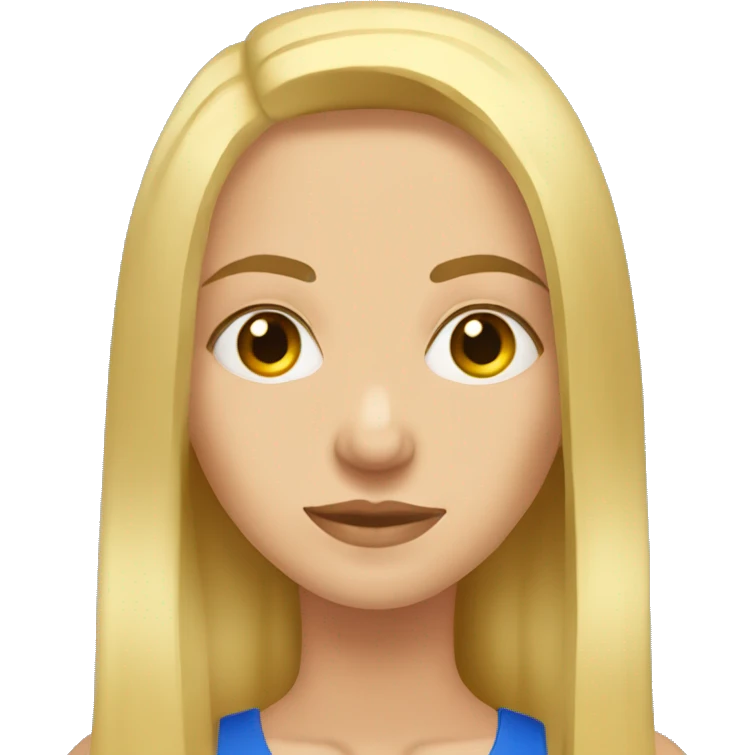 Ukrainian woman with long blond hair doing preparing to do squats with only leg emoji