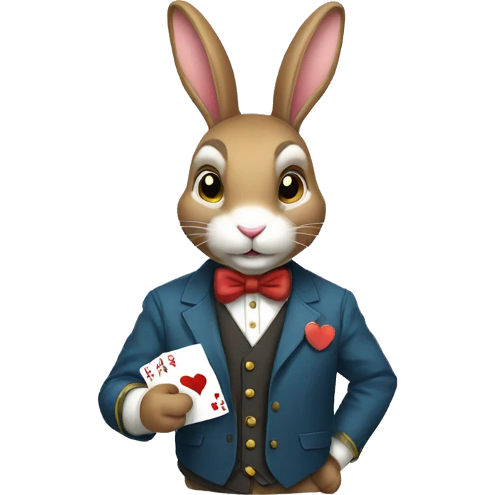 a hansome rabbit with poker emoji