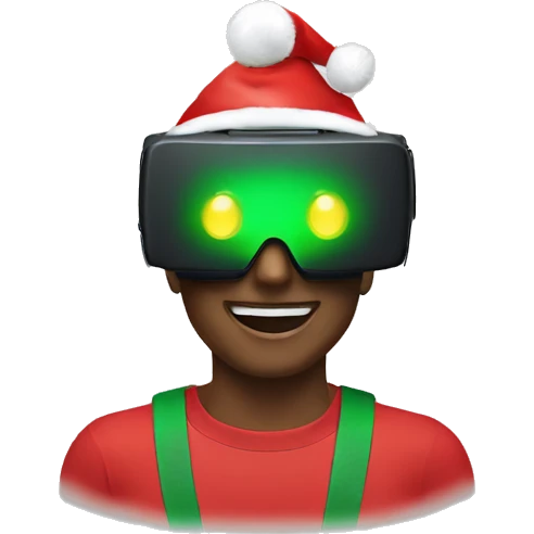 virtual reality headset christmas half body emoji