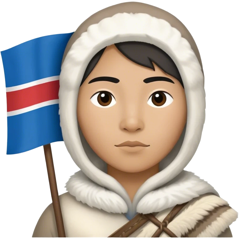 Inuit with a flag emoji