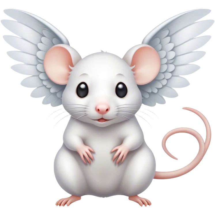White rat with wings emoji