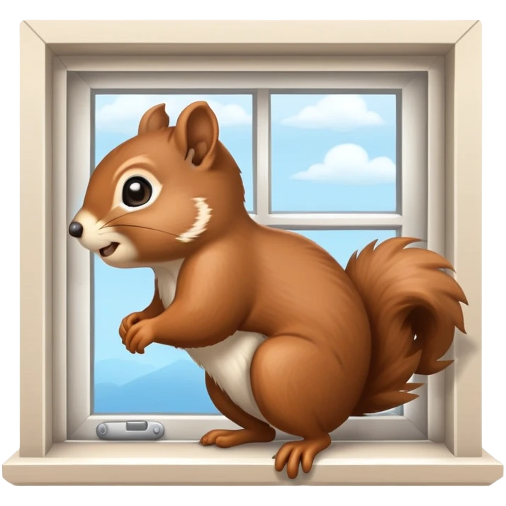 Squirrel flying by window very windy emoji