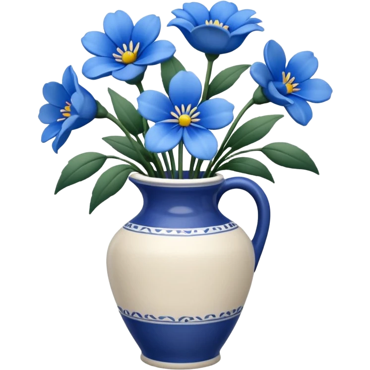 vase of blue flowers emoji