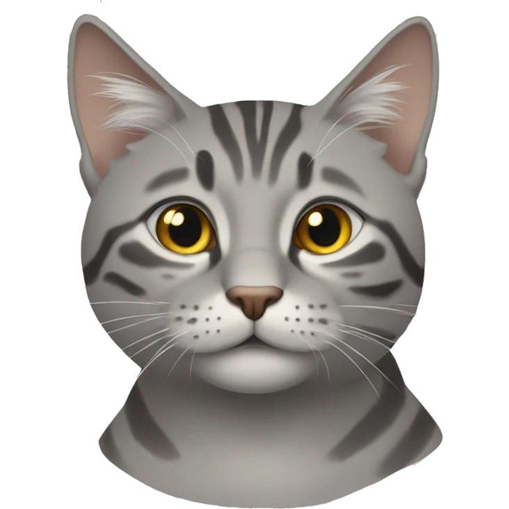 Серый пушистый котик emoji