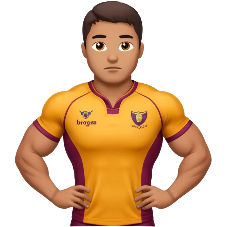 Joueur de rugby avec le maillot des Brisbane broncos emoji
