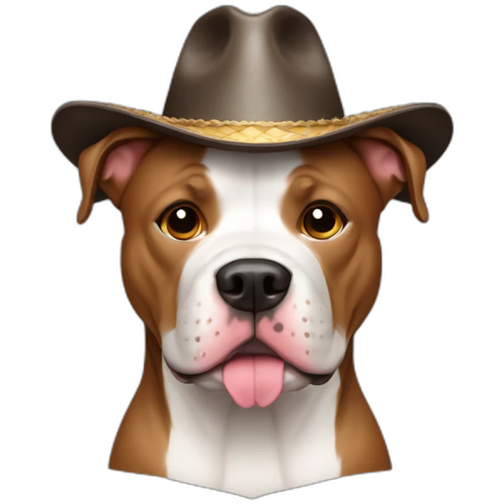 Perros pitbull con sombrero emoji
