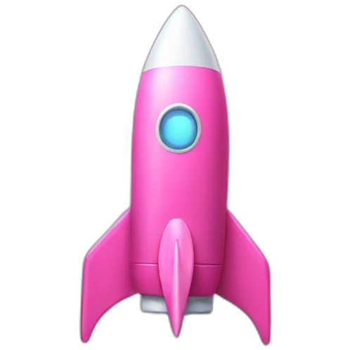 pink rocket with white stars on it emoji