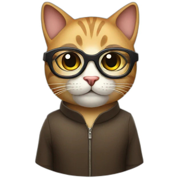 Cat wearing a mask and glasses emoji