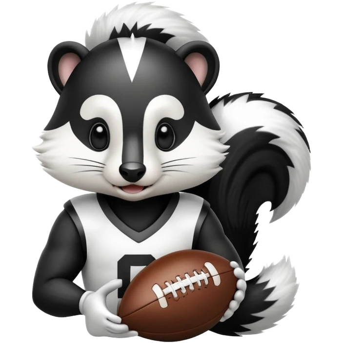 Skunk emoji & football emoji mashed up emoji