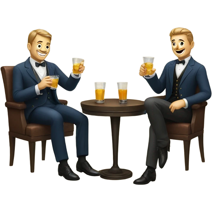 Two respectable men having a drink emoji