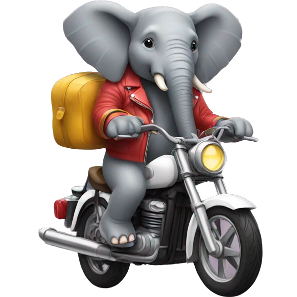 Elephant on a motorcycle emoji