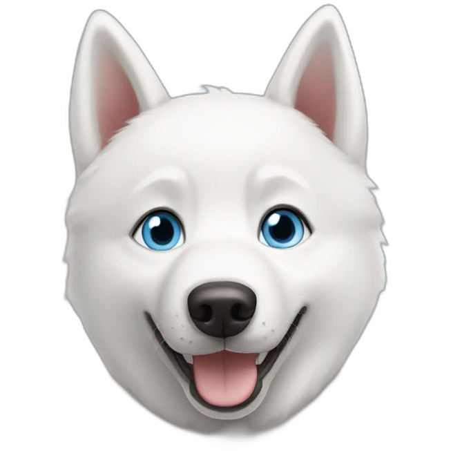 Happy White husky blue eyes short hairs emoji