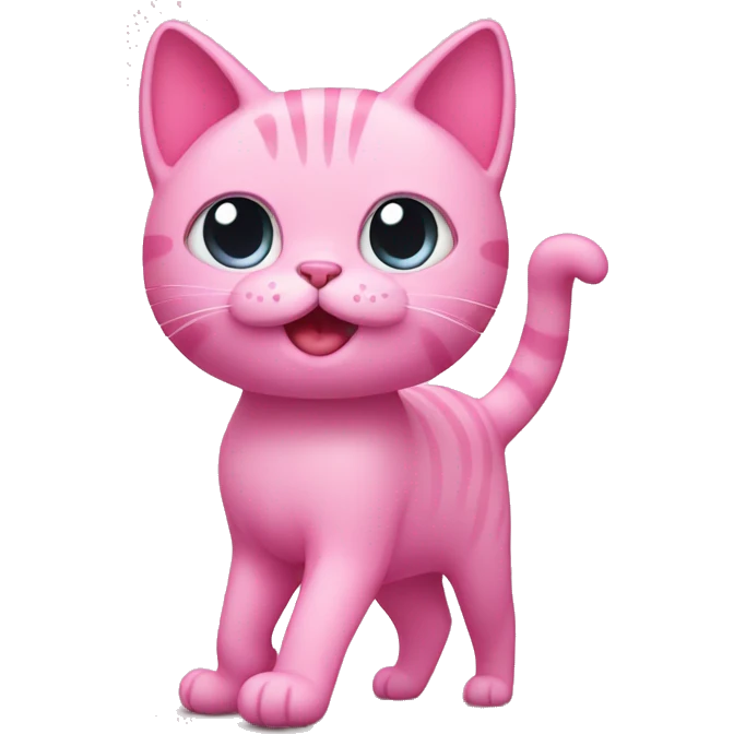 PINK CAT THAT WALKS ON TWO LEGS emoji