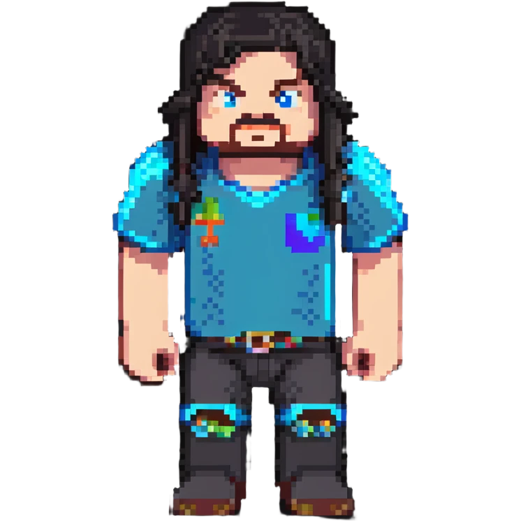 Jack Black as a Minecraft character emoji