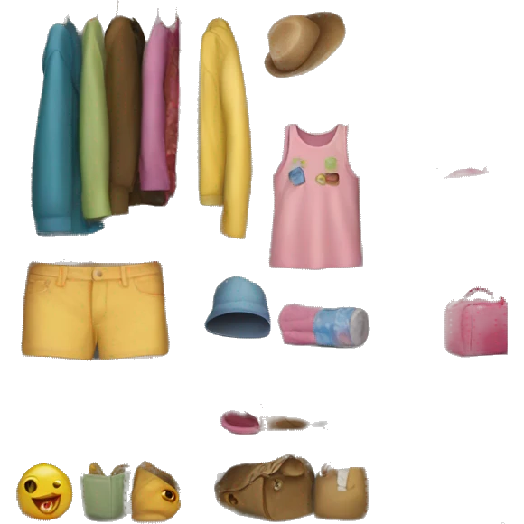 wardrobe with children's things emoji