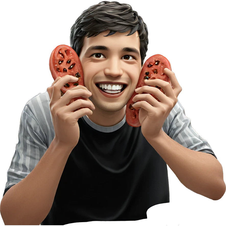 happy boy enjoying a meal emoji