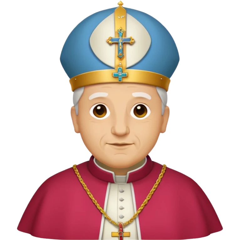 expressive emoji-style icon of Pope Leo XIV, simplified, bold outlines, flat colors emoji