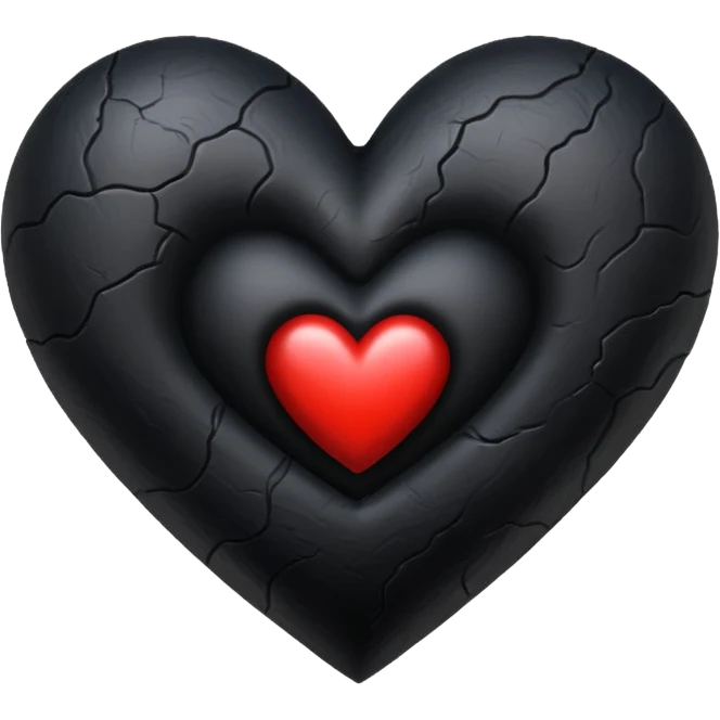 Goth heart realistic emoji