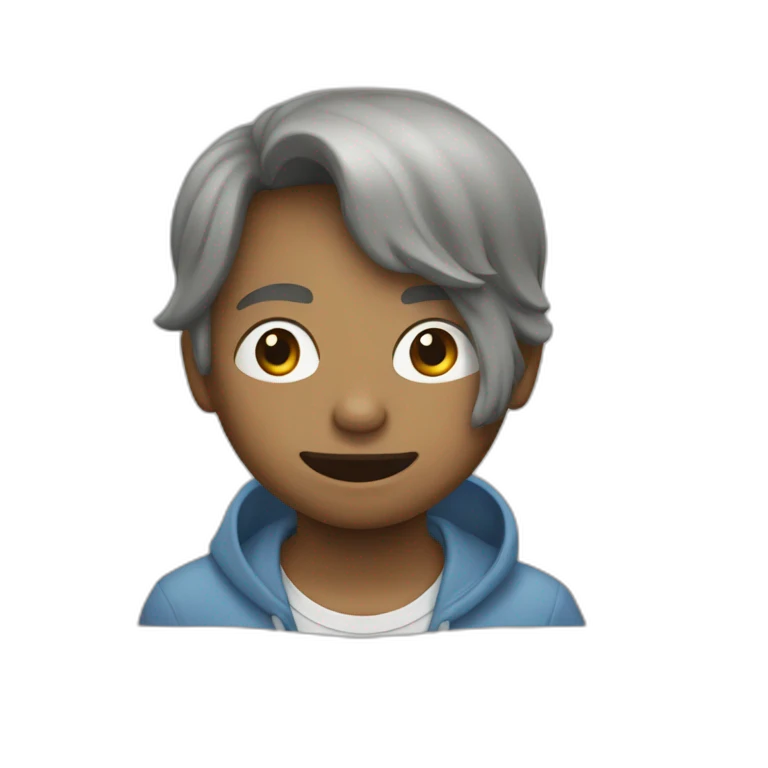 Un garçon qui mange emoji