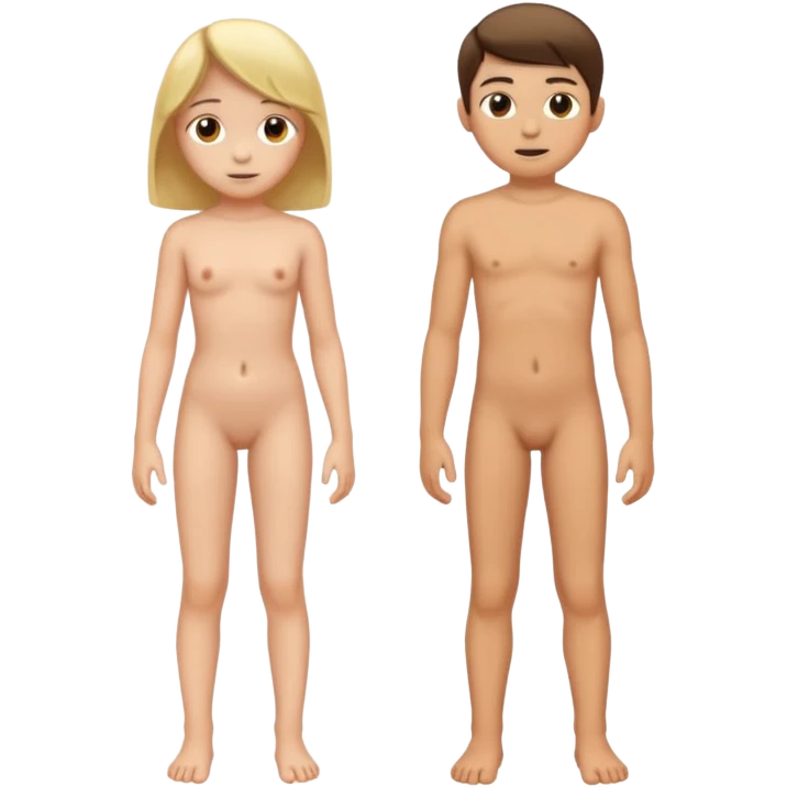 12 year old child girl naked  standing  with a 12 year old boy emoji