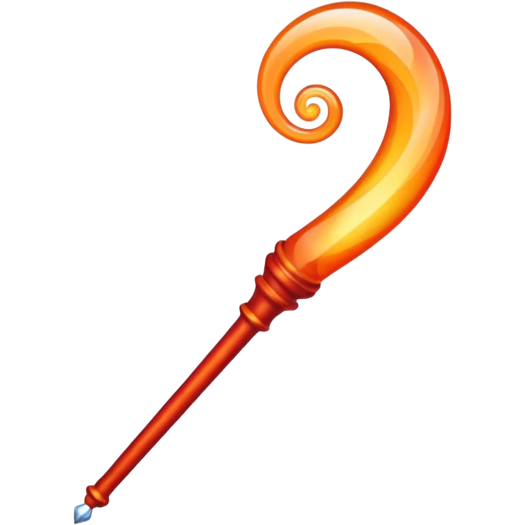 magic wand with orange red wave emoji