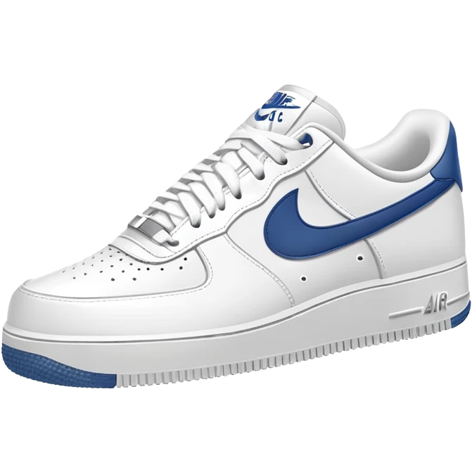 Classic white Nike Air Force 1 low top sneaker with air cushioning emoji