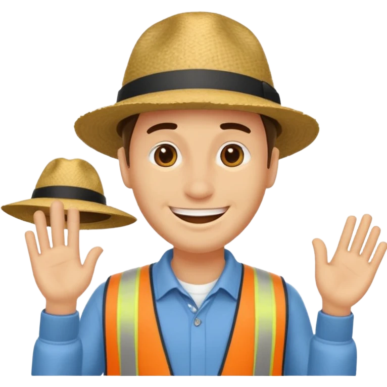 homme créole réunionnais  avec chapeau embouteillage route  emoji