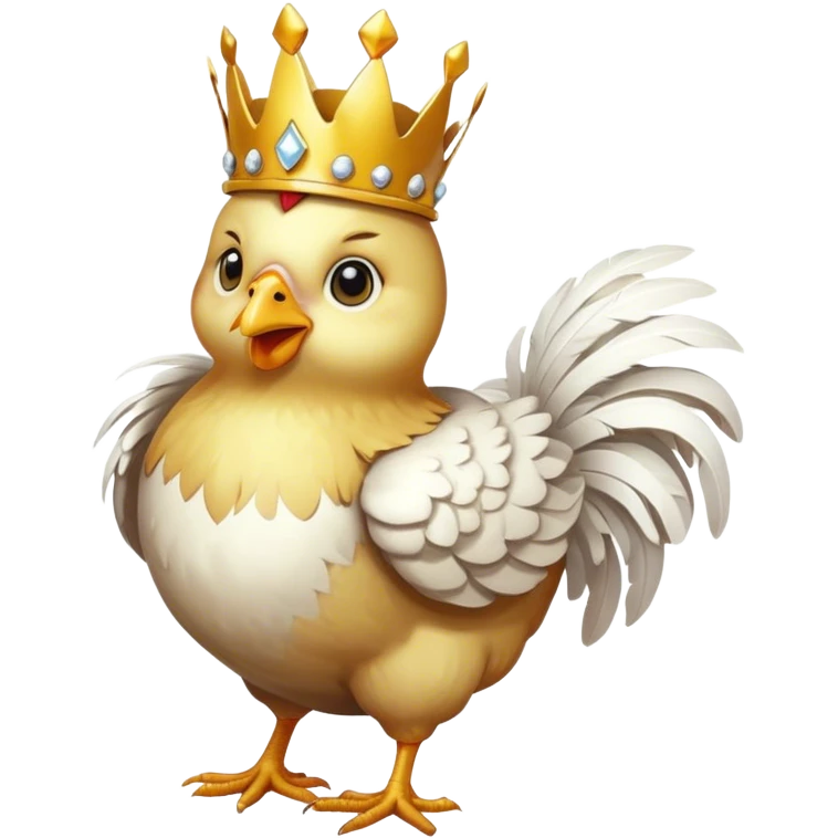 A chicken with a crown emoji