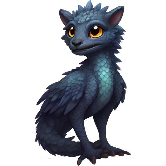  Scaly Cute Edgy Realistic Rare Fantasy Fluffy Slim Vernid-Trico-Melprin-species by LiLaiRa, by Falvie, full body emoji