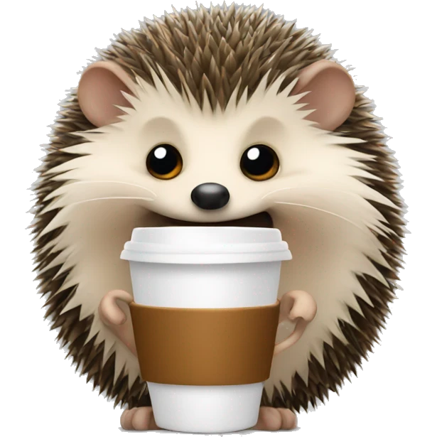 Hedgehog with coffee  emoji