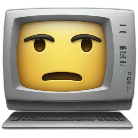 computer with eyes closed emoji