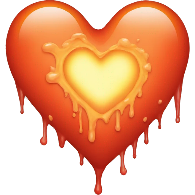 bleeding red heart glowing red-orange emoji